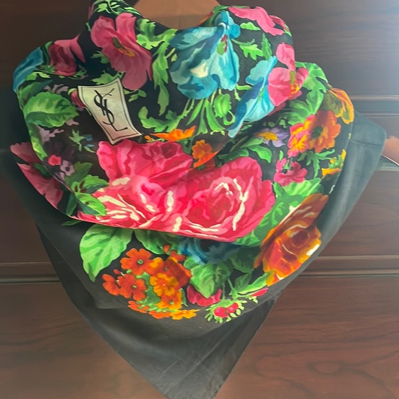 Yves Saint Laurent Accessories - Saint Laurent floral scarf/wrap